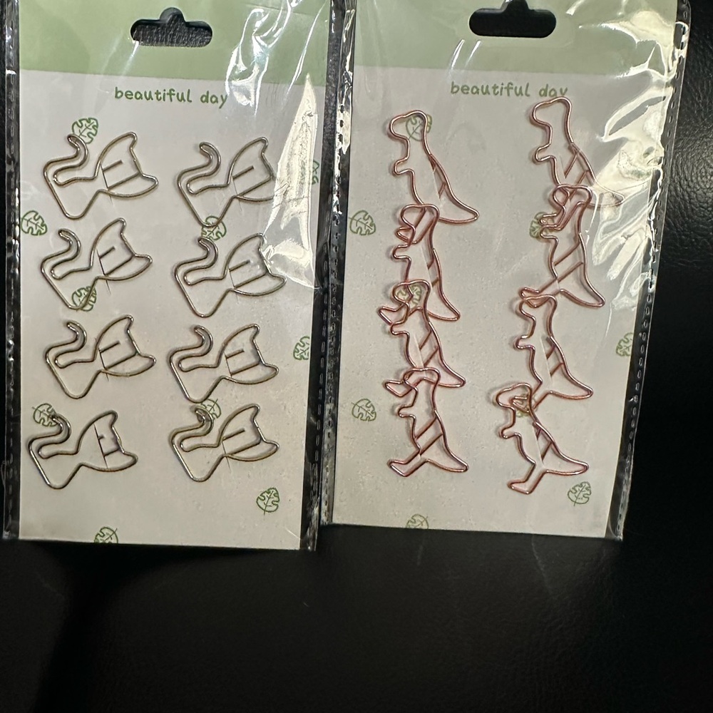 Dinosaur and Cat Shaped Paper Clips